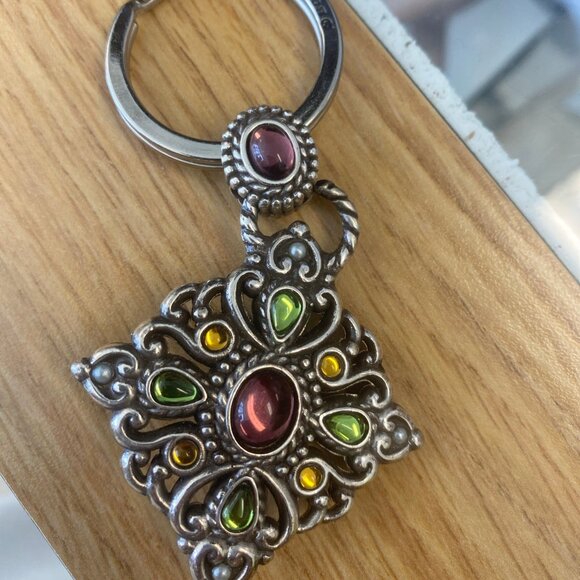 Vintage Brighton Amethyst Silver Toned Keychain Key Ring Collectible Jewelry - Picture 1 of 8